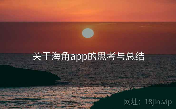 关于海角app的思考与总结