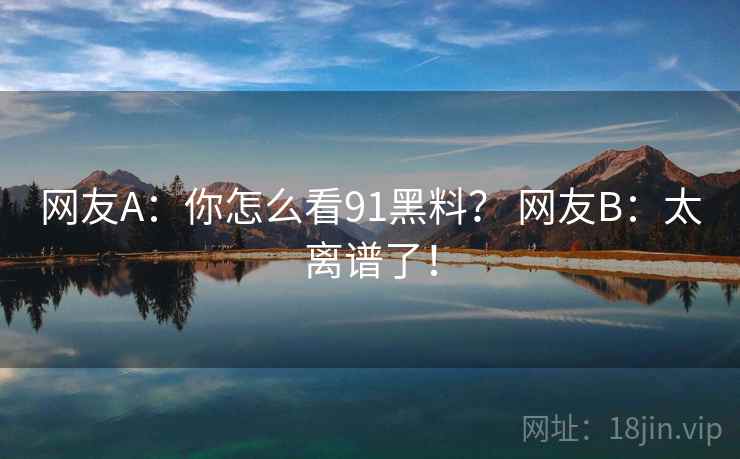 网友A：你怎么看91黑料？ 网友B：太离谱了！
