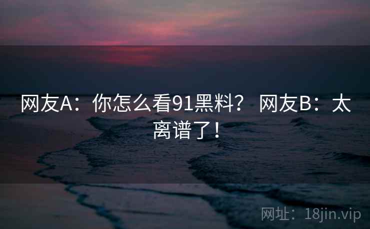 网友A：你怎么看91黑料？ 网友B：太离谱了！